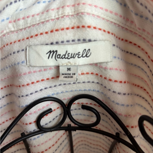Madewell Courier Shirt in Stitched Rainbow Stripe **See Flaw** - Picture 4 of 7